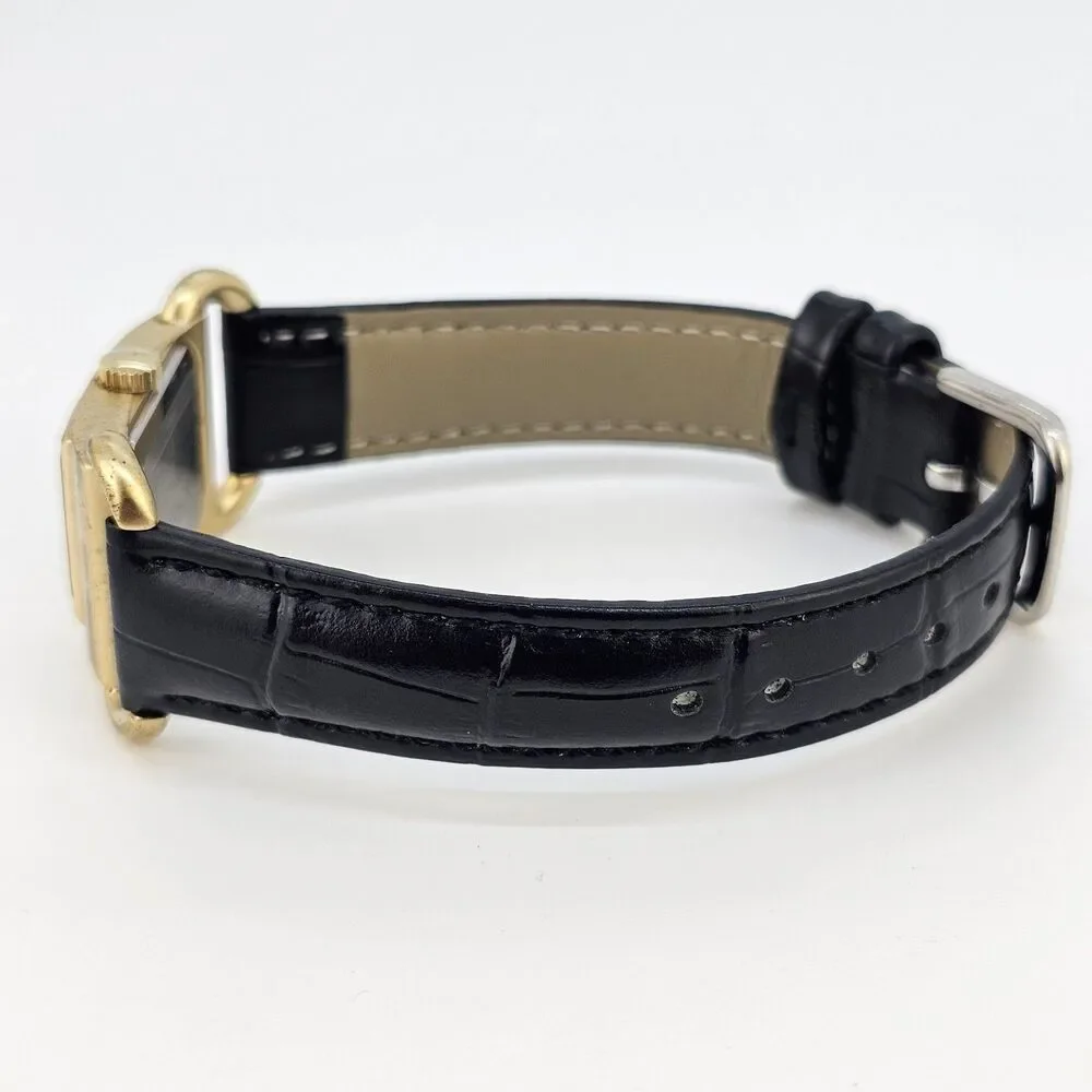 Nine West Women's Watch‎ 20MM White Dial New Black Leather Bands New Battery